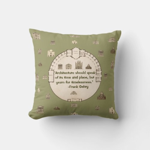 Frank Gehry Vintage Architecture John Plaw Pillow