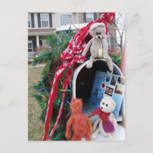 Frank, Leo and Mandarin Christmas Time Mailbox Holiday Postcard