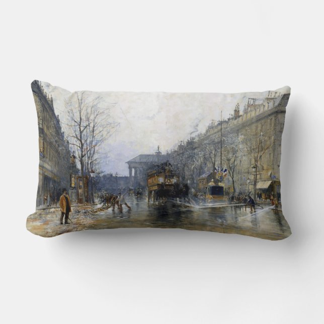 Frank Myers Boggs Paris Street Scene Lumbar Pillow (Front)