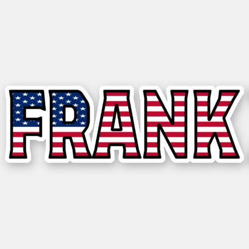Frank Name First Name USA Sticker Stickerset
