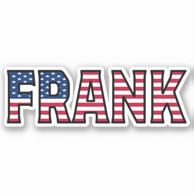 Frank Name First Name USA Sticker Stickerset (Front)