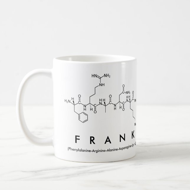 Frank peptide name mug (Left)