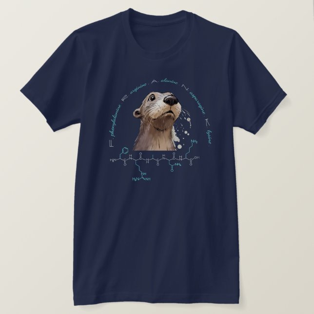 FRANK peptide, Otter 3 w/custom text, dark T-Shirt (Design Front)