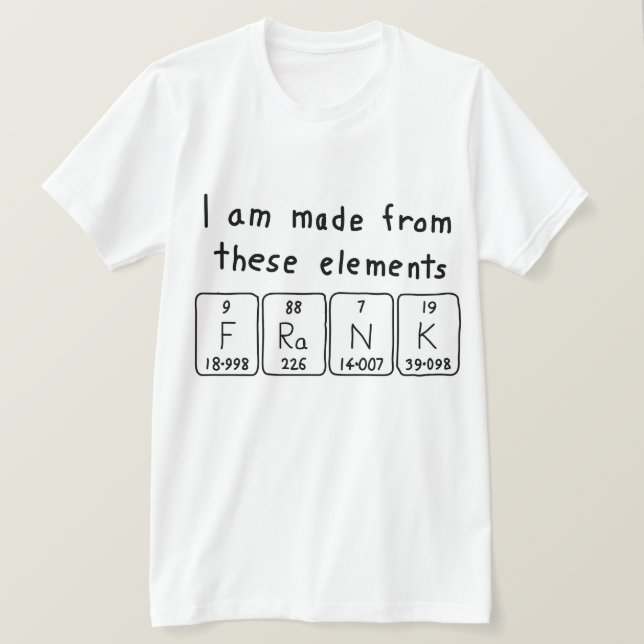 Frank periodic table name shirt (Design Front)