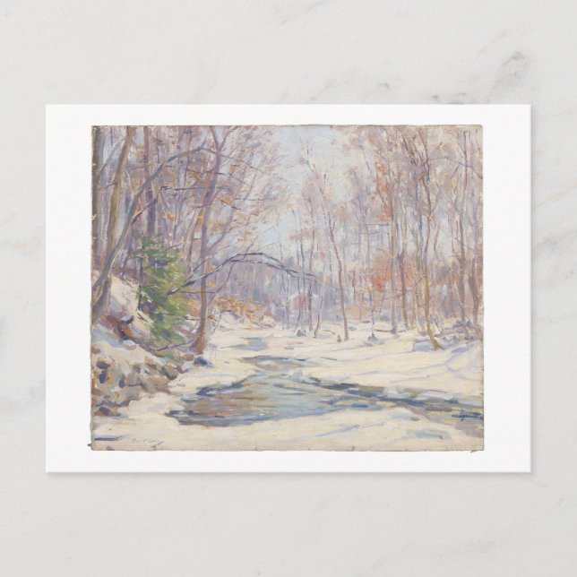 Frank T. Hutchens Painting, "A Winter Morning" Holiday Postcard (Front)
