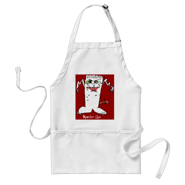 FrankEinstein Cartoon Monster Adult Apron (Front)