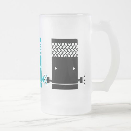 Frankencar FrankenStein Frosted Glass Beer Mug