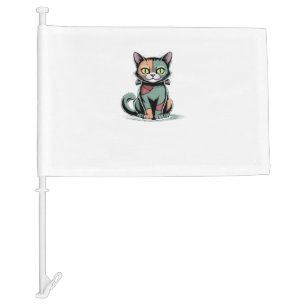 FrankenCat Oversized T-Shirt Car Flag