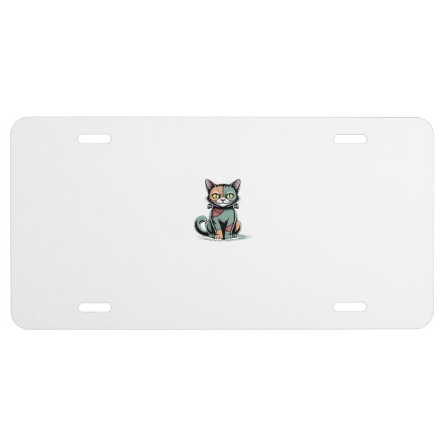 FrankenCat Oversized T-Shirt License Plate (Front)