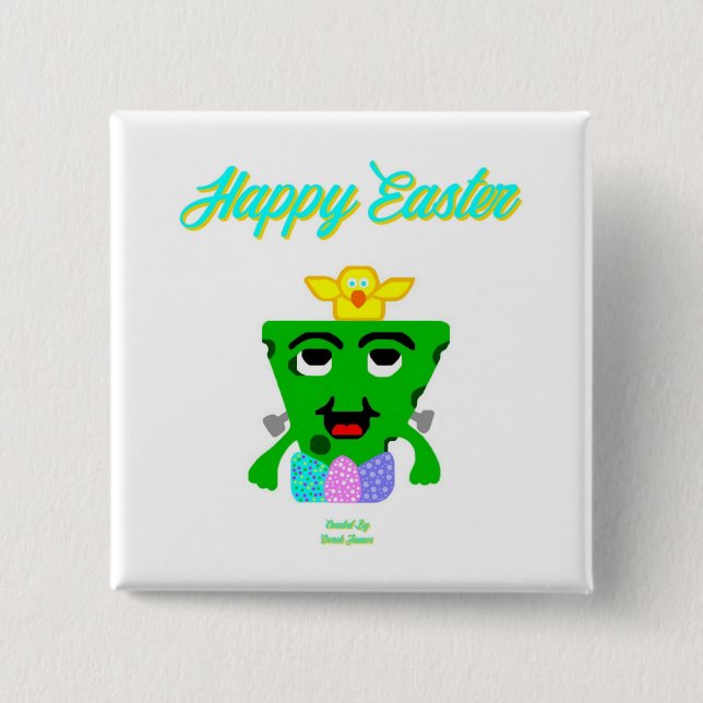 FrankenCheese Easter 2 Inch Square Button (Front)