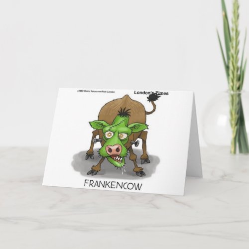FrankenCow Funny Halloween Gifts  Collectibles Card