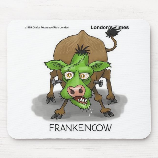 "FrankenCow" Funny Halloween Gifts & Collectibles Mouse Pad (Front)