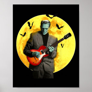 Frankenguitar Plays Electric Guitar Halloween Poster