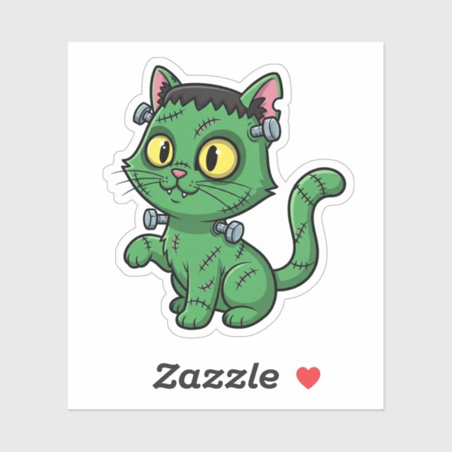 Frankenkitty – Cute Frankenstein Cat Halloween Sticker (Sheet)