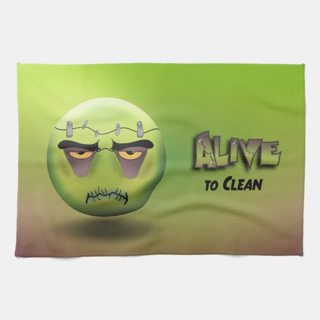 Frankenmoji Kitchen Linen Towel (Horizontal)