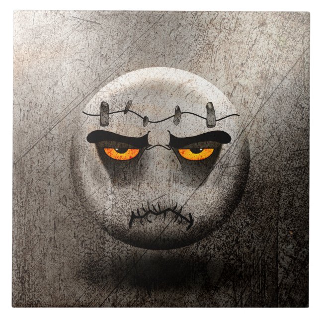 Frankenmoji Vintage Diamond Ceramic Tile (Front)