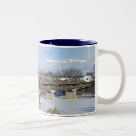 Frankenmuth Michigan Covered Bridge Two-tone Coffee Mug