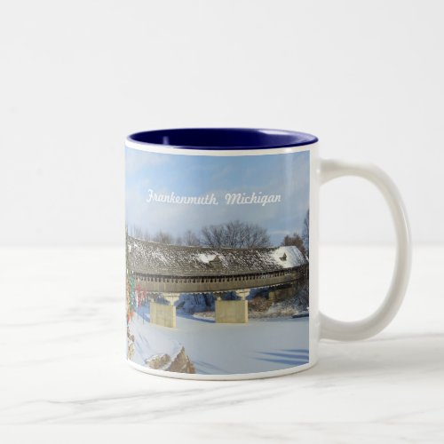 Frankenmuth Michigan Covered Bridge Two_Tone Coffee Mug