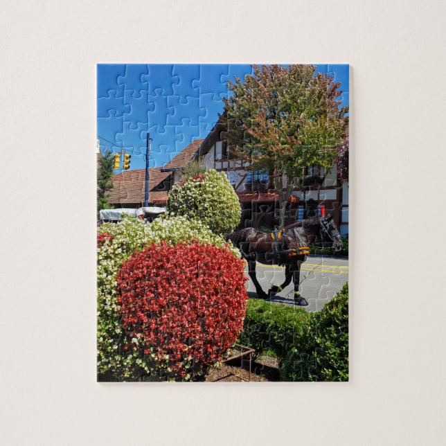 Frankenmuth, Michigan, Horse Drawn Carriage Jigsaw Puzzle (Vertical)