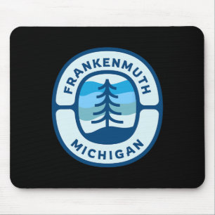Frankenmuth Michigan Mi Retro Winter Forest Souven Mouse Pad