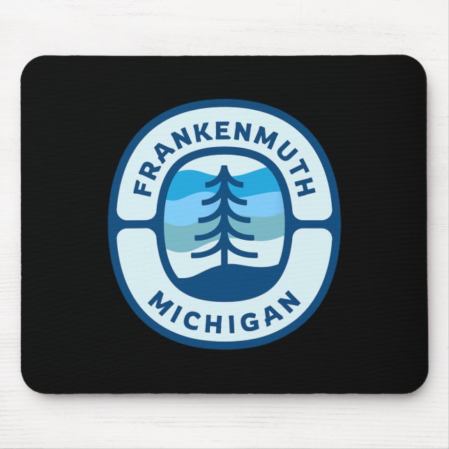 Frankenmuth Michigan Mi Retro Winter Forest Souven Mouse Pad (Front)