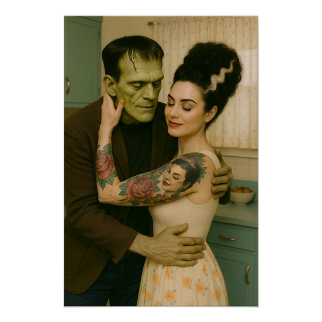 Frankenstein and Bride MCM Art Poster (Front)