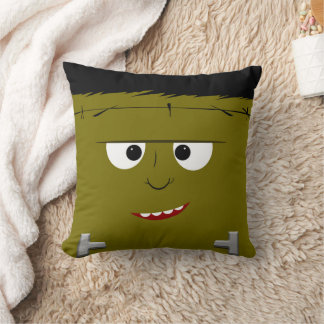 Frankenstein and Dracula Halloween Throw Pillow