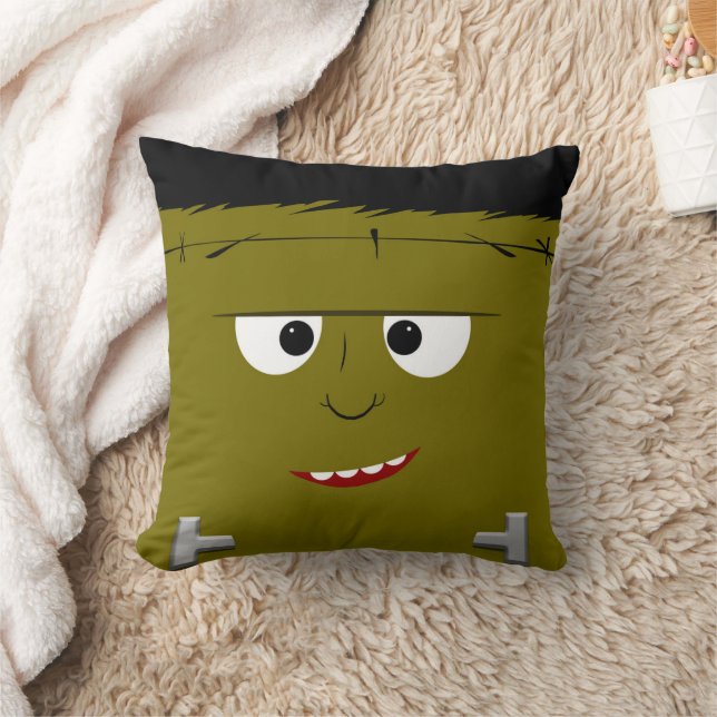 Frankenstein and Dracula Halloween Throw Pillow (Blanket)