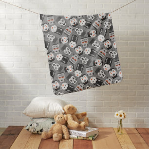Frankenstein and spooky friends - black, white and baby blanket