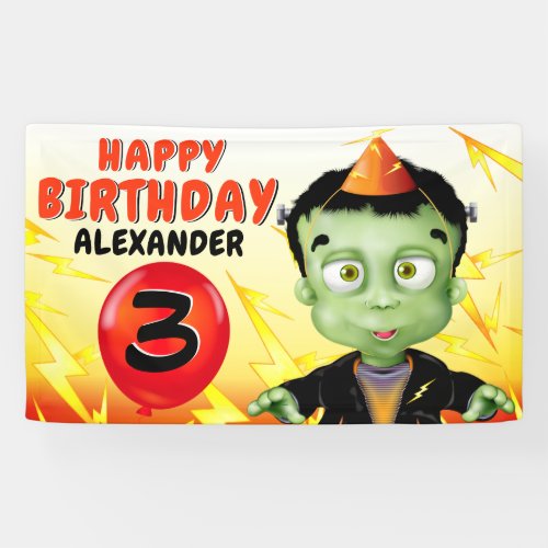 Frankenstein Birthday Party Banner