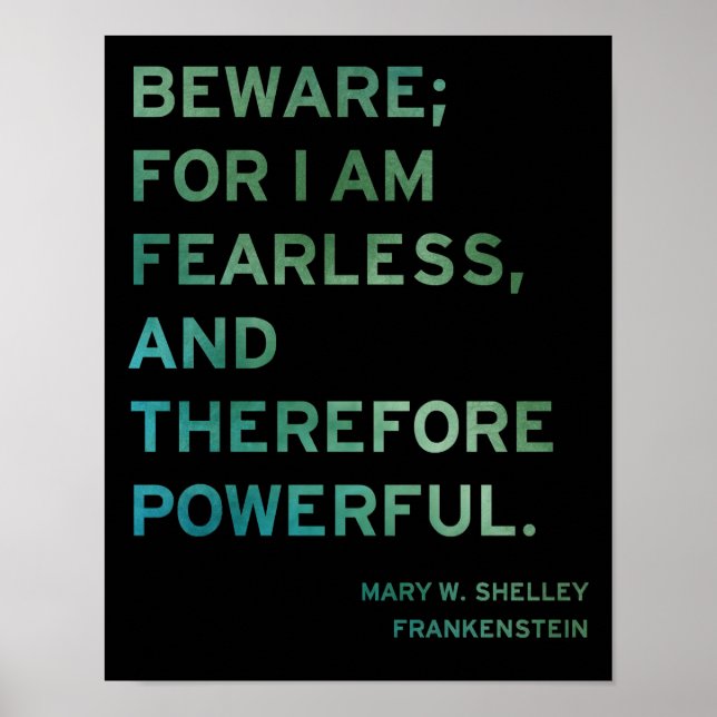 Frankenstein Book Quote Poster (Front)