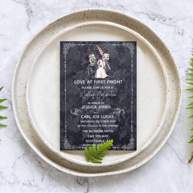 Frankenstein Bride Halloween Wedding  Invitation (Creator Uploaded)