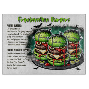 Frankenstein Burgers Cutting Board
