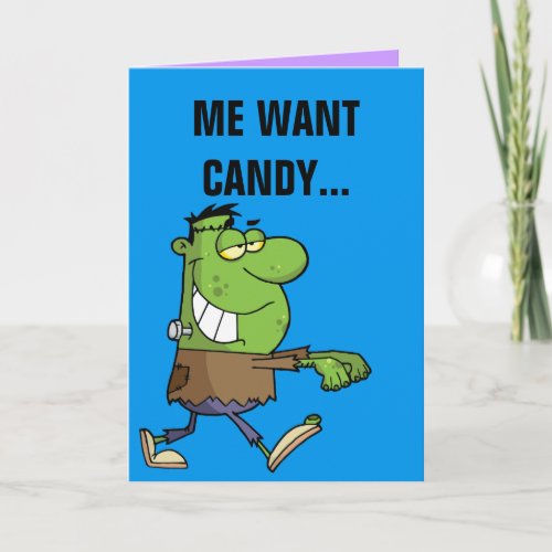 Frankenstein Candy Monster Card