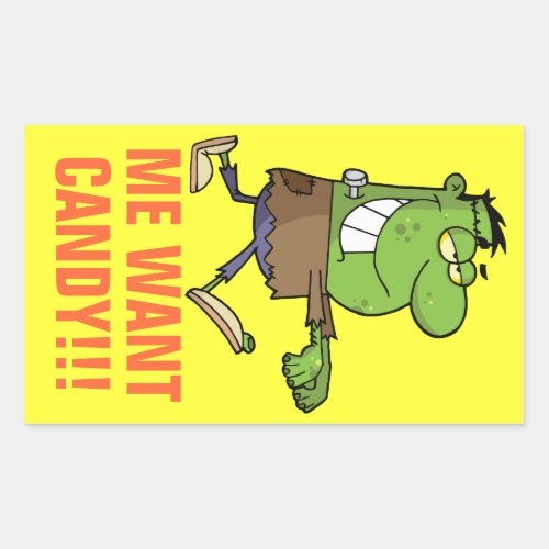 Frankenstein Candy Monster Rectangular Sticker