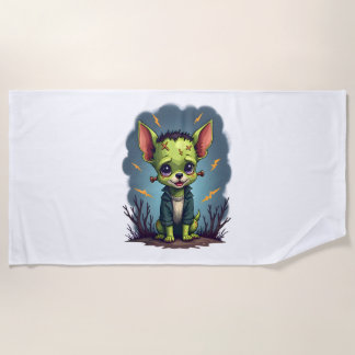 Frankenstein Chihuahua Shock Beach Towel