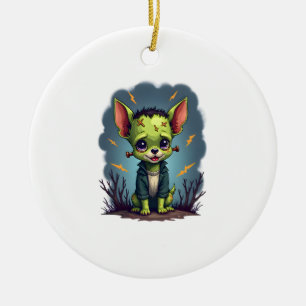 Frankenstein Chihuahua Shock Ceramic Ornament