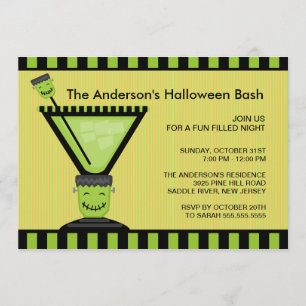 Frankenstein Cocktail Halloween Party Invitation