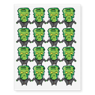 Frankenstein Cute Halloween Design Temporary Tattoos