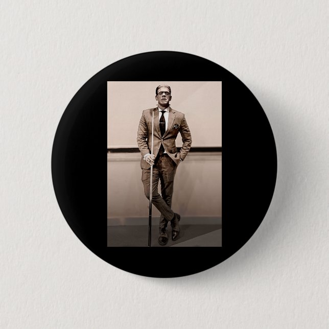 Frankenstein Dapper Frankenstein Monster In Suit H Button (Front)