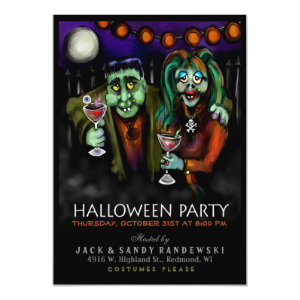 Frankenstein & Date Halloween Party Invite