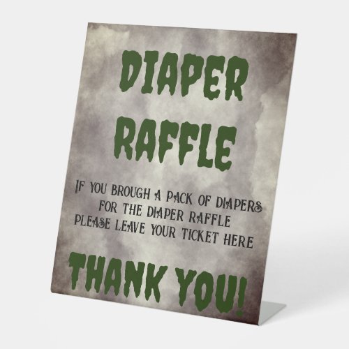 Frankenstein Diaper Raffle Pedestal Sign