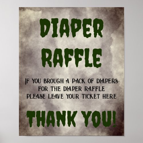 Frankenstein Diaper Raffle Poster