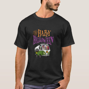 Frankenstein Dracula Mummy Skeleton Van Halloween T-Shirt