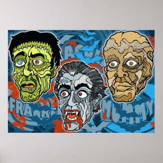Frankenstein Dracula The Mummy Poster