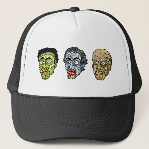 Frankenstein Dracula The Mummy Trucker Hat