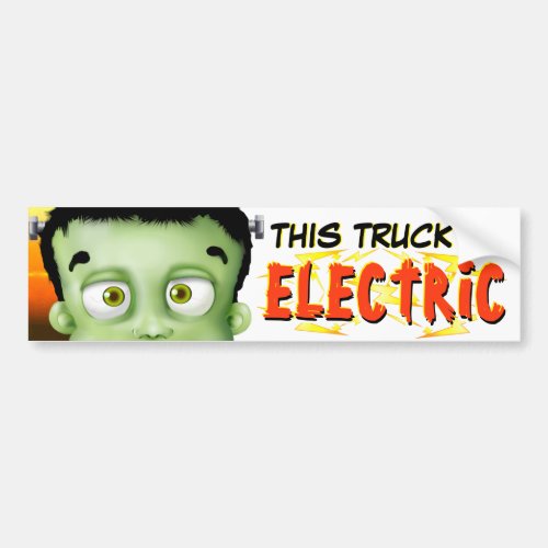 Frankenstein Electric Car Bumper Sticker