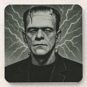 Frankenstein Electricity Art Beverage Coaster