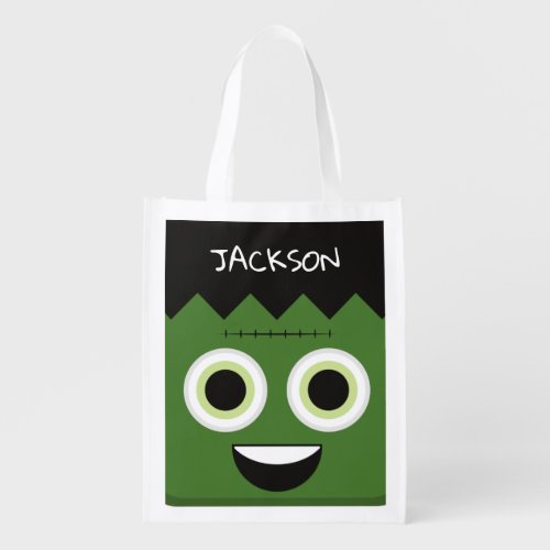 Frankenstein Face Personalized Trick or Treat Bag