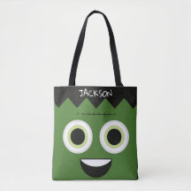 Frankenstein Face Personalized Trick or Treat Bag